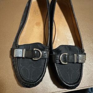 Coach Black Buckle Detail Women's Loafers